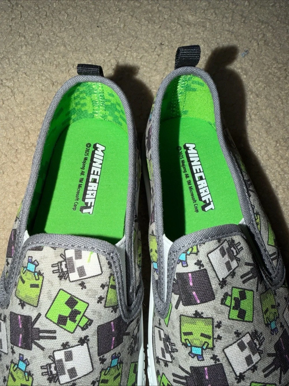 Minecraft Creeper Kids Size 13 Slip-Ons Loafers Shoes Sneakers CBF8568AMT NEW